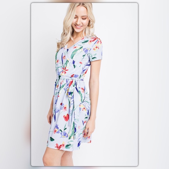 Floral Print Wrap Dress - Picture 3 of 3